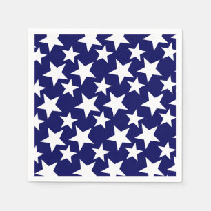 Patriotic Navy Blue w White Stars Serviette