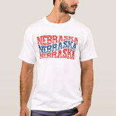 Patriotic Nebraska Red and Blue Boho T - Shirt (Vorderseite)