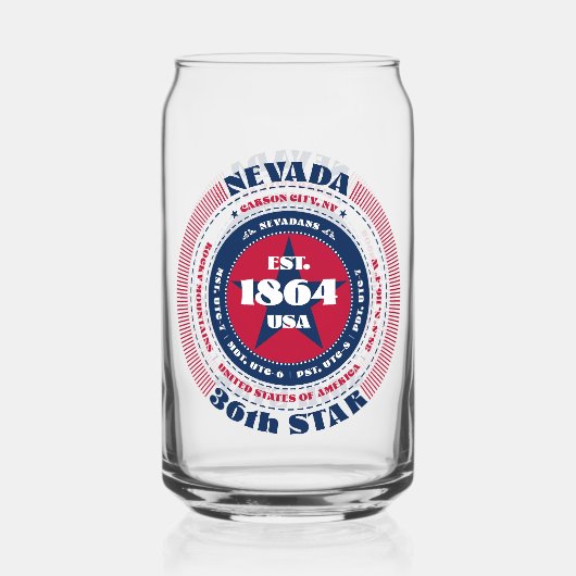 Patriotic Nevada Typografy Trinkbehälter Set Dosenglas (Rückseite)