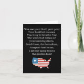 Patriotic New Colossus Emma Lazarus Quote Usa Gift Karte (Vorderseite)