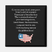 Patriotic New Colossus Emma Lazarus Quote Usa Gift Magnet (Vorne)