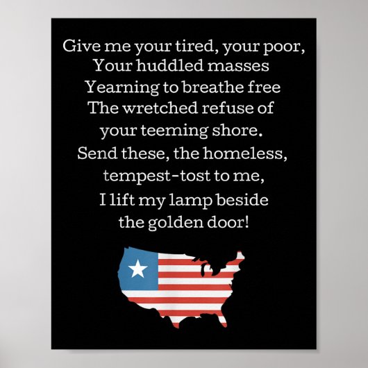 Patriotic New Colossus Emma Lazarus Quote Usa Gift Poster (Vorne)