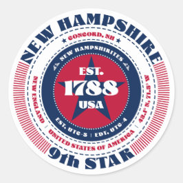 Patriotic New Hampshire Circle Design Sticker