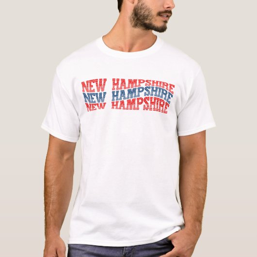 Patriotic New Hampshire Red and Blue Boho T - Shir T-Shirt (Vorderseite)