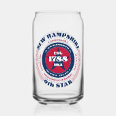 Patriotic New Hampshire Typografy Design Dosenglas (Rückseite)