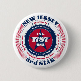 Patriotic New Jersey Circle mit Staat Details Button