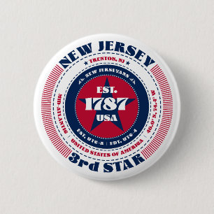 Patriotic New Jersey Circle mit Staat Details Button