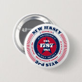 Patriotic New Jersey Circle mit Staat Details Button (Vorne & Hinten)