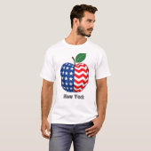 Patriotic New York Apple Design T-Shirt (Vorne ganz)