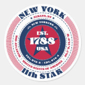 Patriotic New York Circle Design Sticker (Vorderseite)