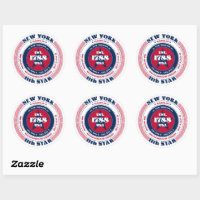 Patriotic New York Circle Design Sticker