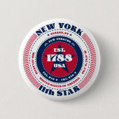 Patriotic New York Circle mit Staat Details Button (Vorderseite)