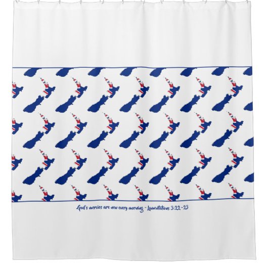 Patriotic NEW ZEALAND Anpassbare Schrift Duschvorhang (Vorderseite)