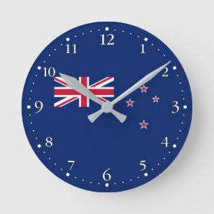Patriotic New Zealand Flag Runde Wanduhr
