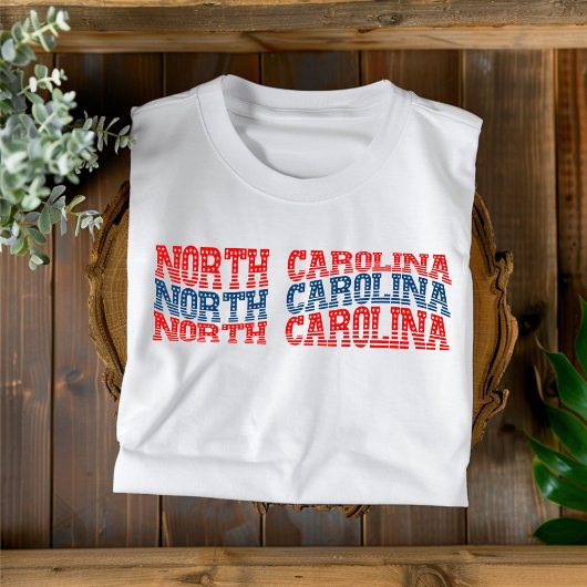 Patriotic North Carolina Red & Blue Boho T - Shirt