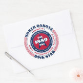 Patriotic North Dakota Circle Design Sticker (Umschlag)