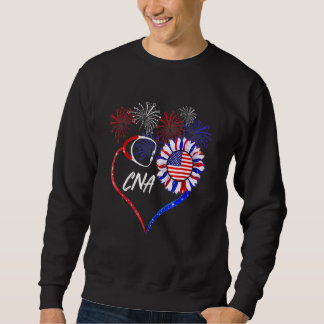 Patriotic Nurse 4. Juli American Flag Sunfloe Sweatshirt