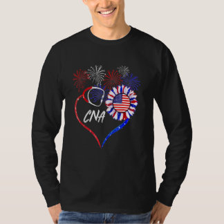 Patriotic Nurse 4. Juli American Flag Sunfloe T-Shirt