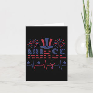 Patriotic Nurse American Flag Tag 4. Juli Memo Karte