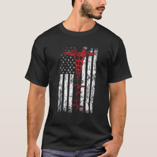 Patriotic Nurse American USA Flag Registered Nurse T-Shirt