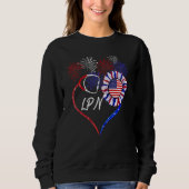 Patriotic Nurse Lpn 4. Juli American Flag Sunf Sweatshirt (Vorderseite)
