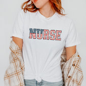 Patriotic Nurse Red White Blue Nurse US Flag Nurse T-Shirt