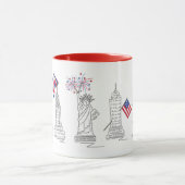 Patriotic NYC New York City Sehenswürdigkeiten USA Tasse (Zentrum)