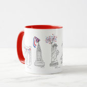 Patriotic NYC New York City Sehenswürdigkeiten USA Tasse (Vorderseite Links)
