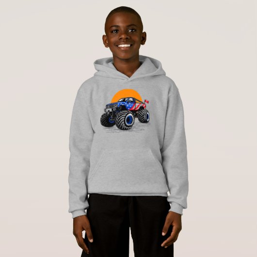 Patriotic Off Road Monster Truck Adventure Hoodie (Vorne ganz)