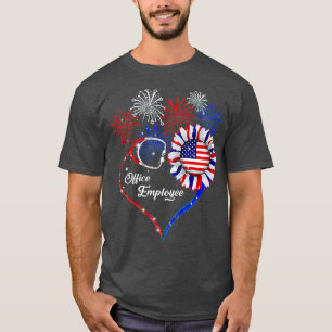 Patriotic Office Mitarbeiter 4. Juli American Fla T-Shirt