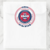 Patriotic Ohio Circle Design Aufkleber (Tasche)