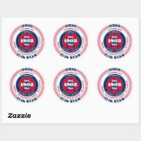 Patriotic Ohio Circle Design Aufkleber