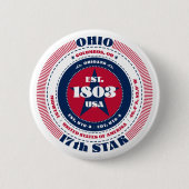 Patriotic Ohio Circle mit Staat Details Button (Vorderseite)