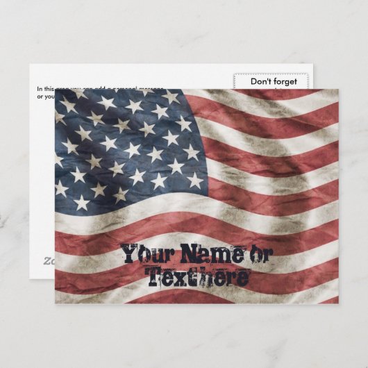 Patriotic Old Glory US-Flagge rot, weiß und blau Postkarte (Vorne/Hinten)