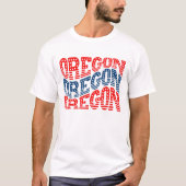 Patriotic Oregon Red and Blue Boho T - Shirt (Vorderseite)