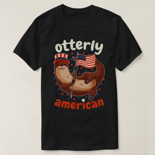 Patriotic Otterly American Flag 4. Juli Otter T-Shirt (Design vorne)