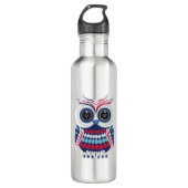 Patriotic Owl Edelstahlflasche (Vorderseite)