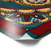 Patriotic Owl Mandala Fotodruck (Ecke)