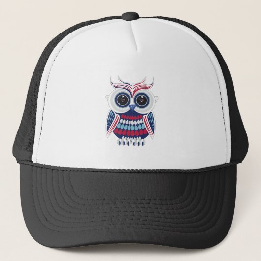Patriotic Owl Truckerkappe (Vorderseite)