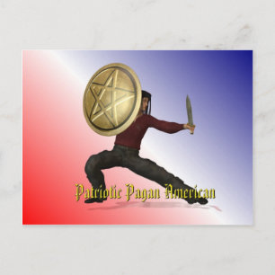 Patriotic Pagan American Postkarte