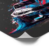 Patriotic Paint Spritzer BMW Poster (Ecke)