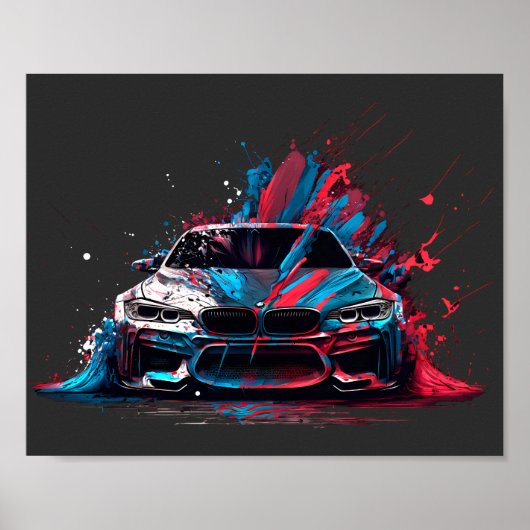 Patriotic Paint Spritzer BMW Poster (Vorne)