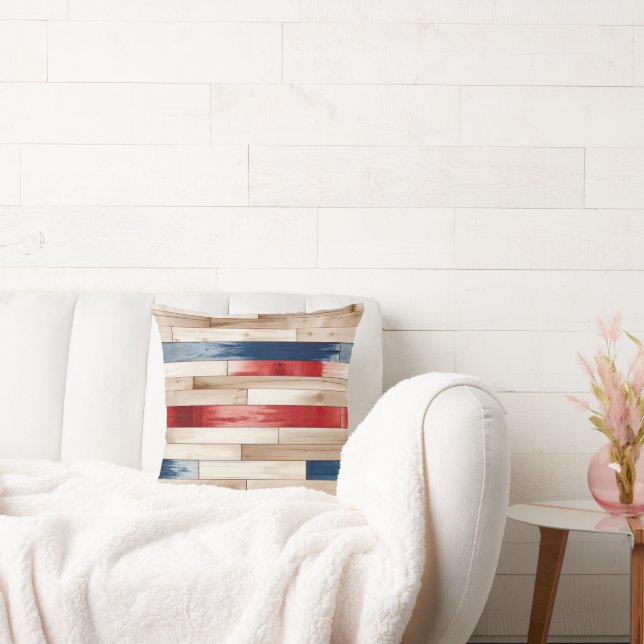 Patriotic Painted Planks Kissen (Liege)