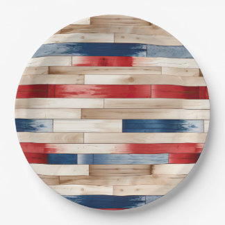 Patriotic Painted Planks  Pappteller