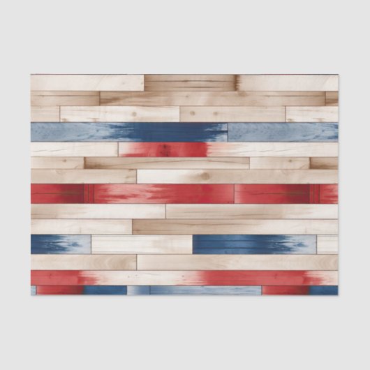 Patriotic Painted Planks Seidenpapier (Vorderseite)