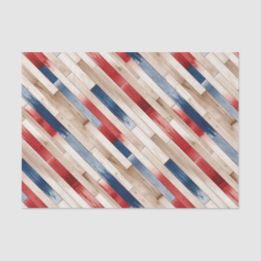 Patriotic Painted Planks Seidenpapier (Vorderseite)