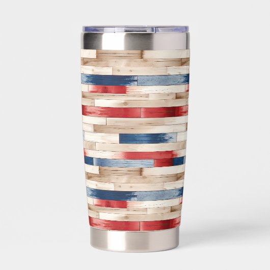 Patriotic Painted Planks Thermobecher (Vorderseite)