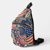 Patriotic Paisley Crossbody Bag (Rechte Ecke)