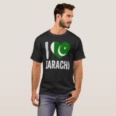 Patriotic Pakistani  Pakistan Flag  I Love Karachi T-Shirt (Vorne ganz)
