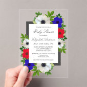 Patriotic Panda Anemone Baby Shower Acryleinladungen (Insitu (Handheld))